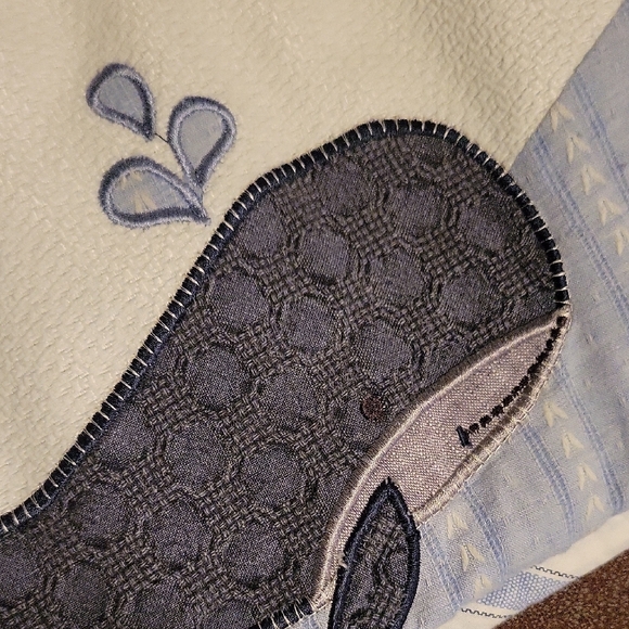 Levtex Boho Bay Blue & White Ocean - Sea Life - Whale Baby Crib Rail Guard - Picture 3 of 17